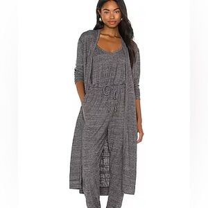 Free People Beach Bicoastal Long Duster Cardigan Grey / Black size XSmall